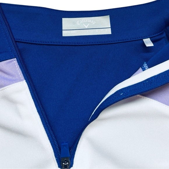 Callaway, Women’s Mock Neck Sleeveless Golf Polo Top, White & Navy, Size L 🏌️♀️ - Picture 4 of 9